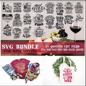 Wine Lovers SVG Bundle 20 different  SVG