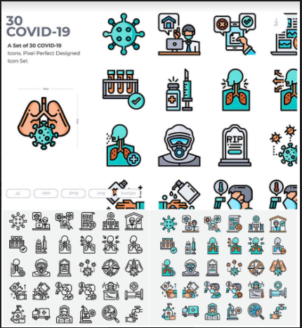 30 COVID-19 Icons